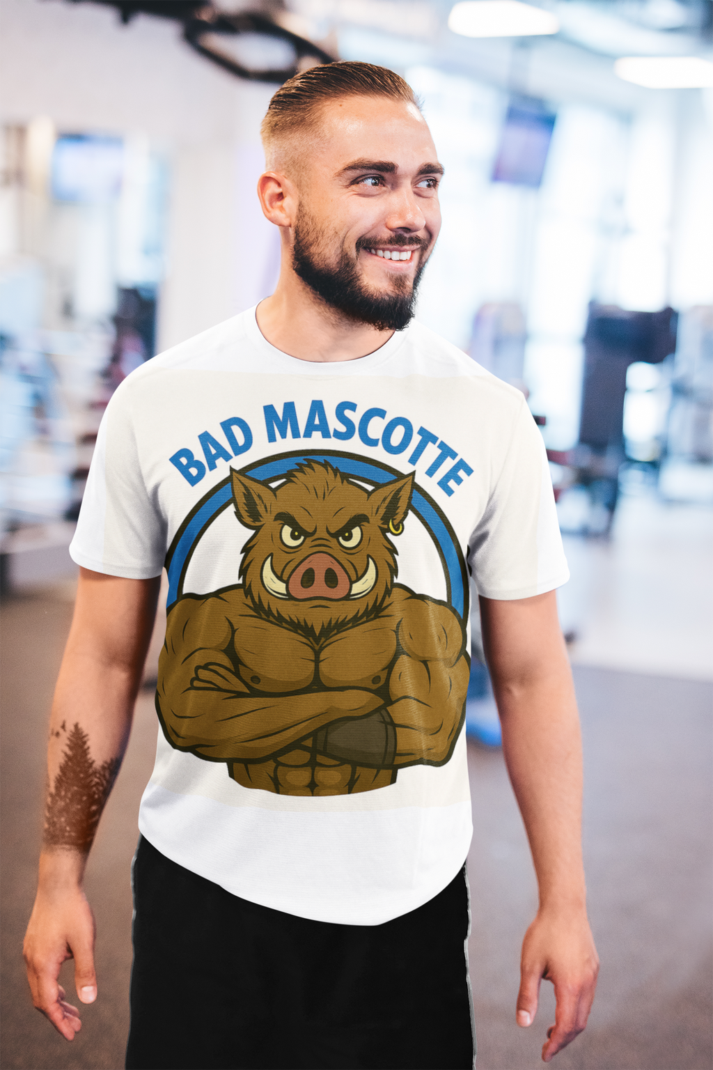 🐗 T-shirt officiel Bad Mascotte – power édition taille M
