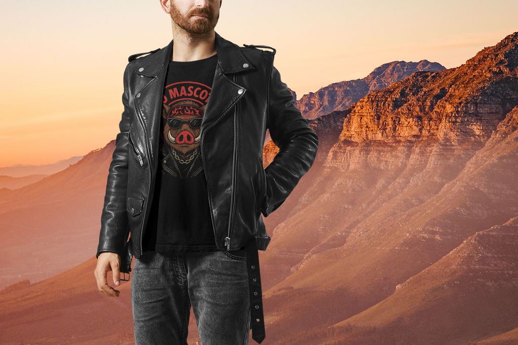 🐗 T-shirt officiel Bad Mascotte – édition biker