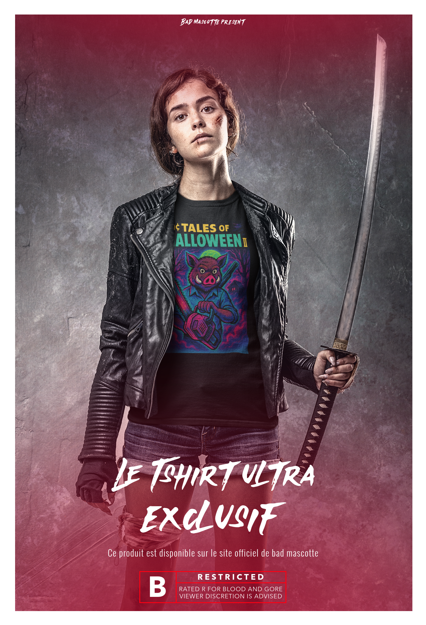 T-shirt officiel Bad Mascotte x tales of halloween - apocalypse - edition exclusive