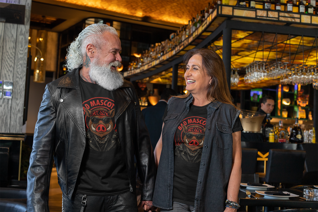 🐗 T-shirt officiel Bad Mascotte – édition biker