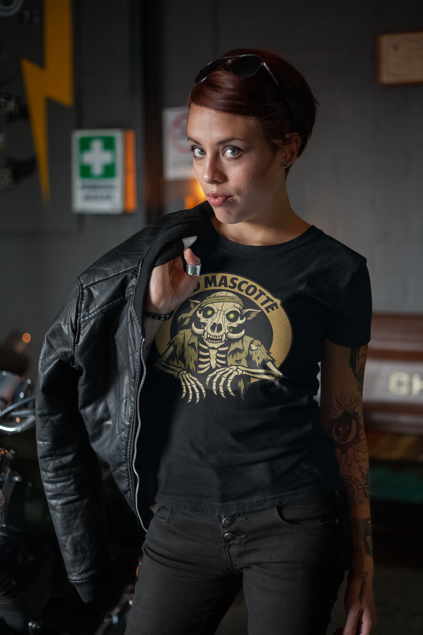 T-shirt officiel Bad Mascotte - Skeleton