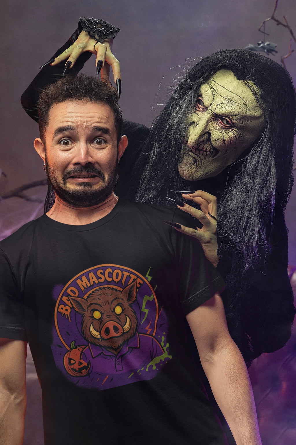 🐗 T-shirt officiel Bad Mascotte – édition trick or treat