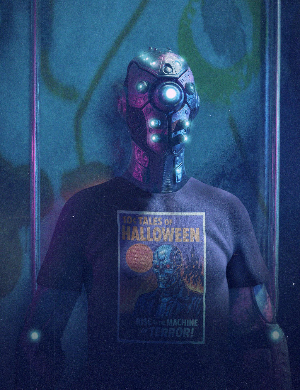 tshirt Tales Of Halloween exclusif série 1. modèle Cyborg Unit